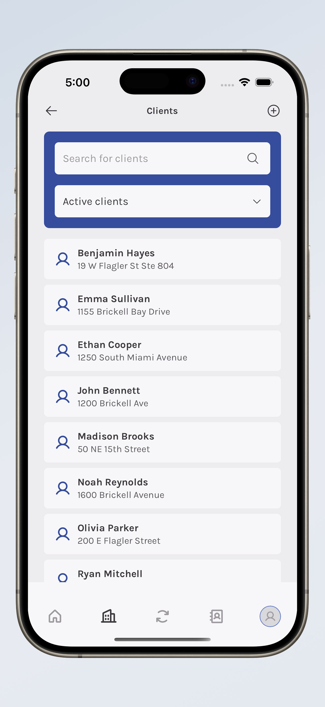 Clients management