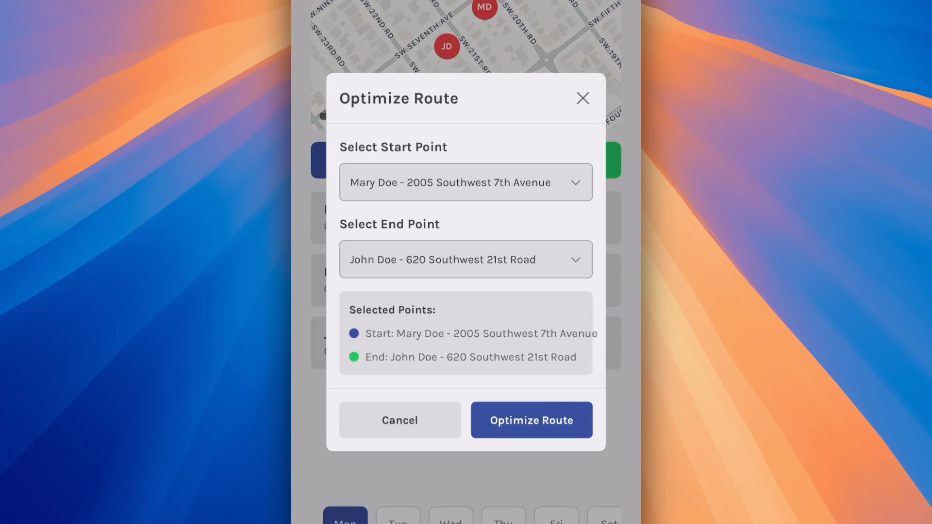 Route Reordering Demo