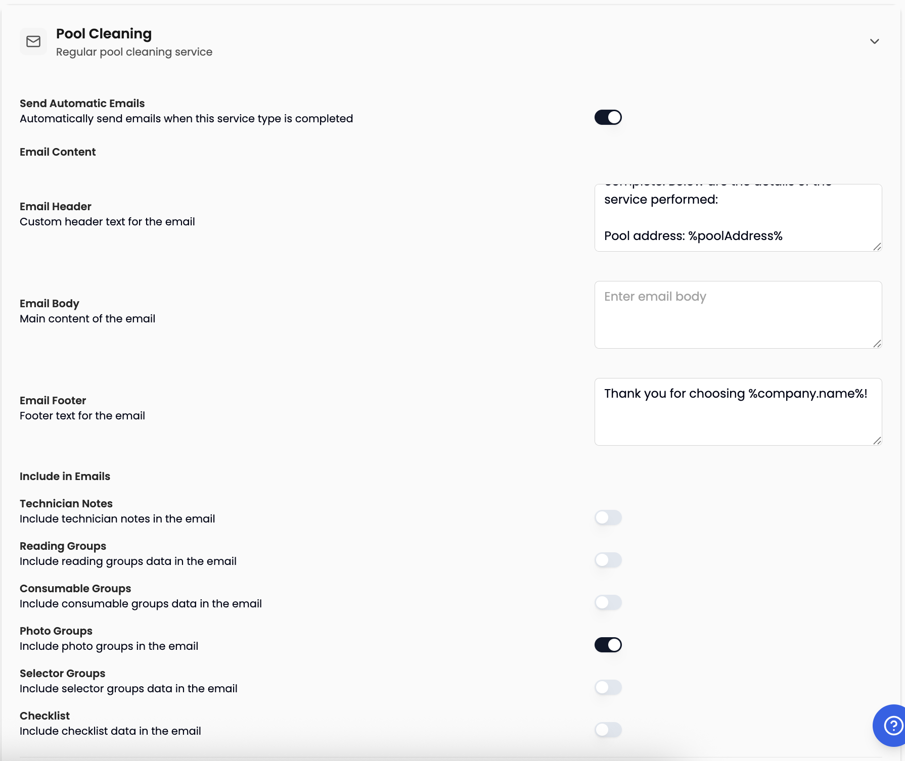 Company Preferences — Email Notifications