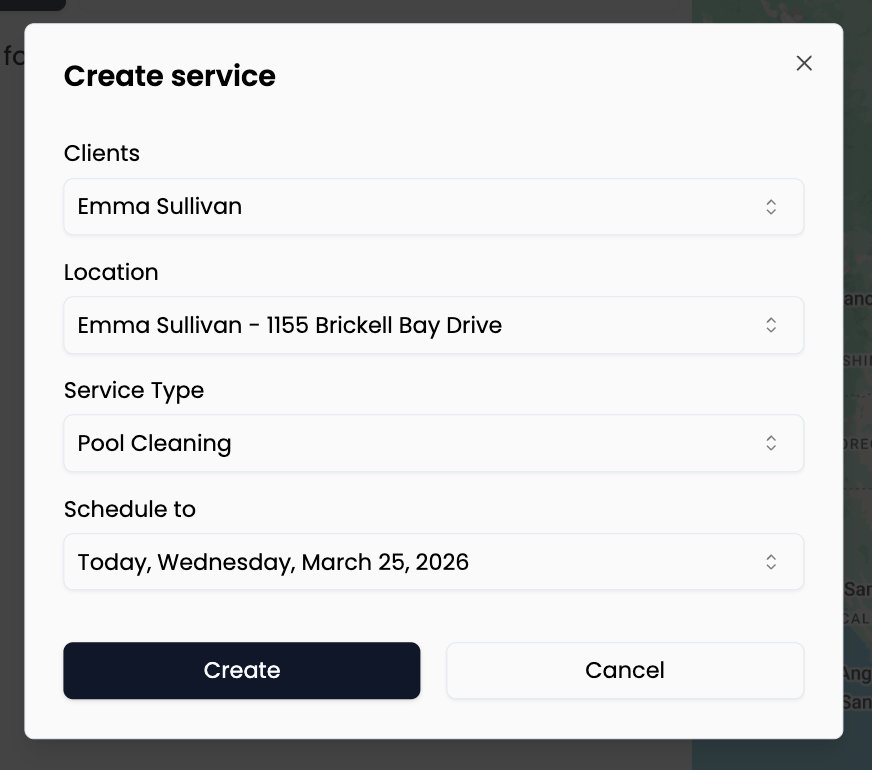 Schedule — date, Member, New service