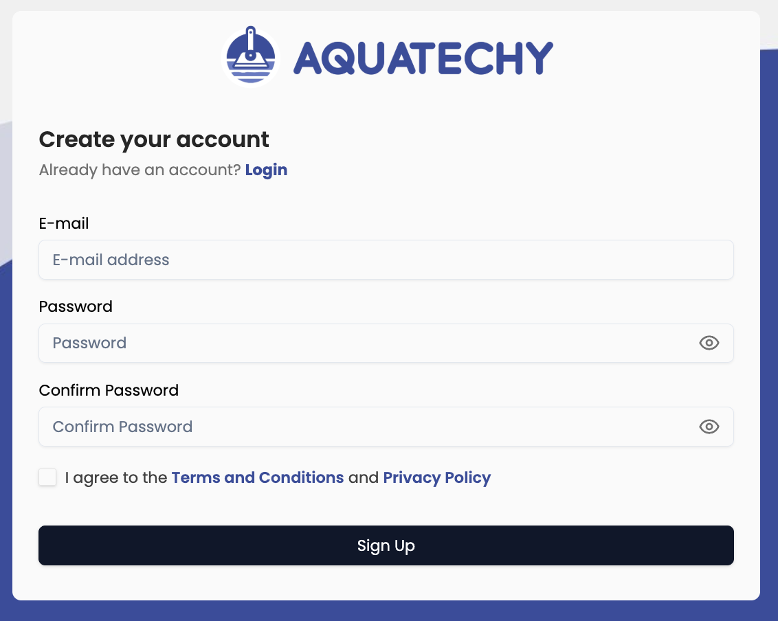 Signup — header and getting to the form